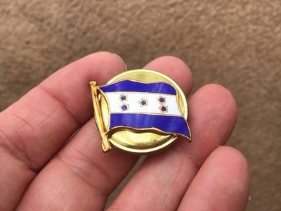 Honduras Flagge Vintage Emaille Button Anstecker? ..3 Befestigungslaschen