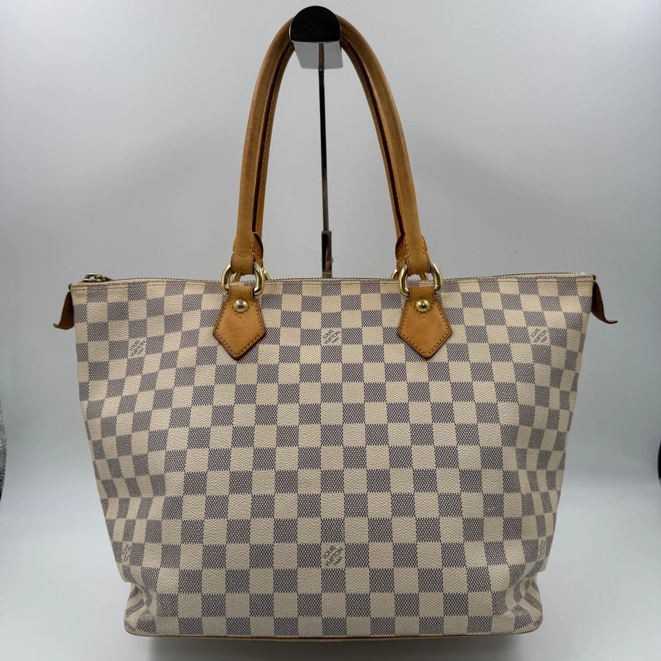 Auténtico bolso de mano Louis Vuitton Saleya MM lona azul N51185 LV Foto 3 de 4