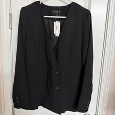 J Crew Blazer Womens 6 Double Breast 365 Crepe Fitted Jacket French Girl H6285