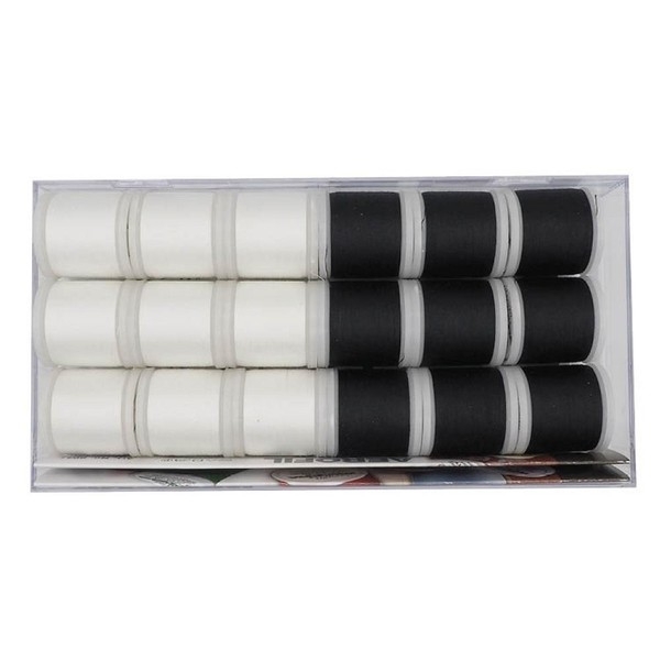 Madeira 18Er Garnbox Aerofil 120 Schwarz/Weiß 18 X 200M (0,97 EUR/100 M)-image