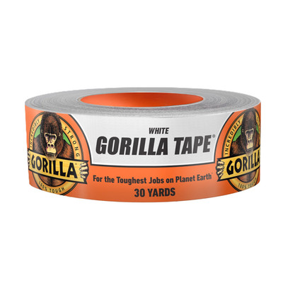 Gorilla Tape, White Duct Tape, 1.88'' x 30 yd, White, (Pack of 1)
