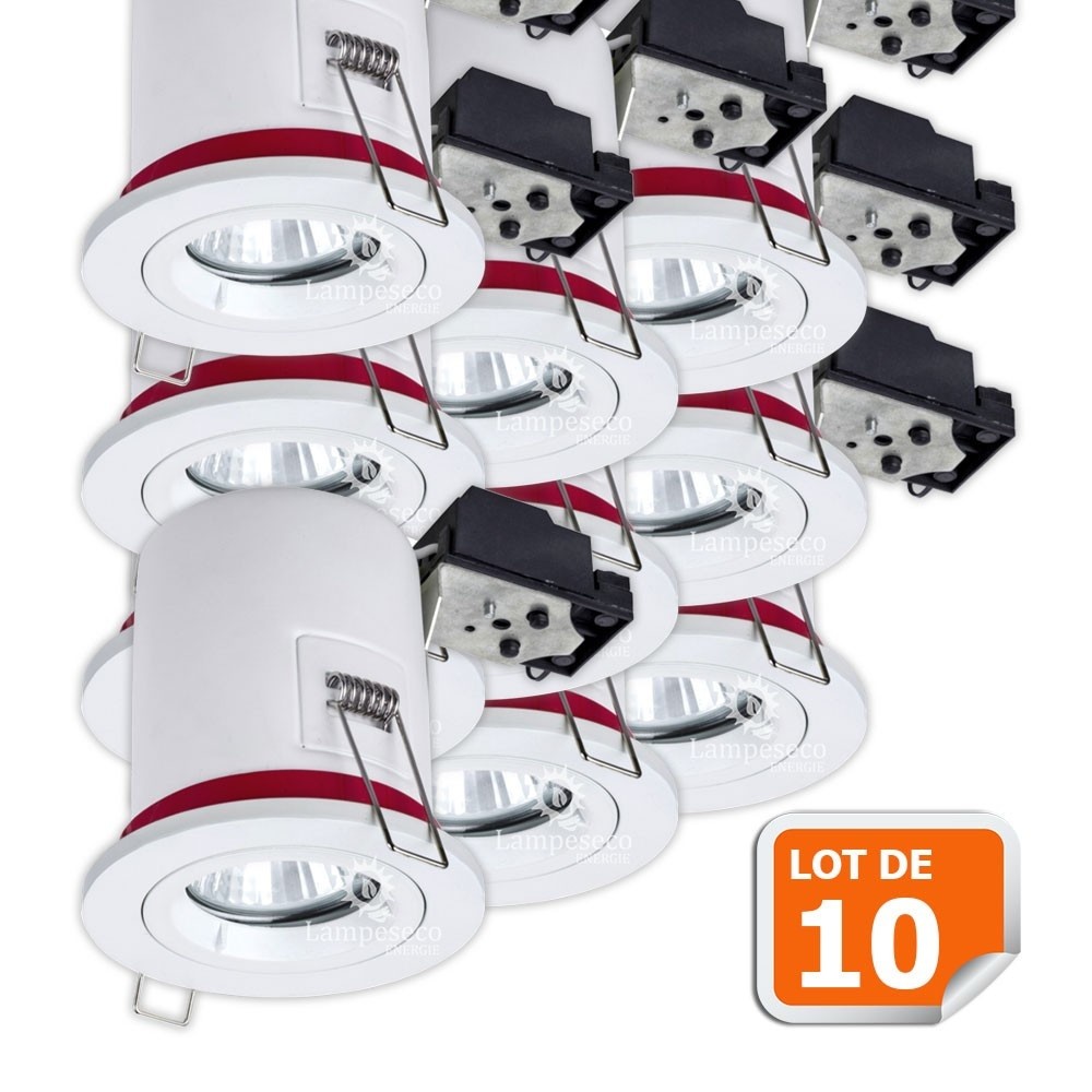 Spot encastrable BBC orientable diametre 100mm GU10 aluminium lot de 10