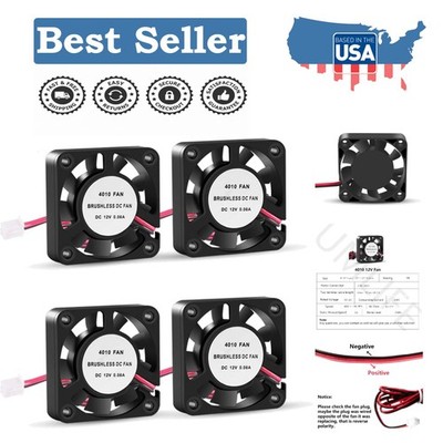 4-Pack 40mm 12V Cooling Fans for Enhanced 3D Printer Performance & Reliability