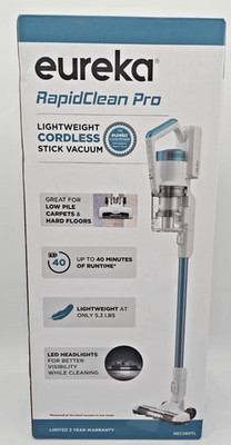Eureka RapidClean Pro NEC280TL Cordless Stick Vacuum, LED Headlights, 40min