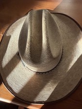 Resistol Straw Western Cowboy Hat Self-Conforming with Leather Band