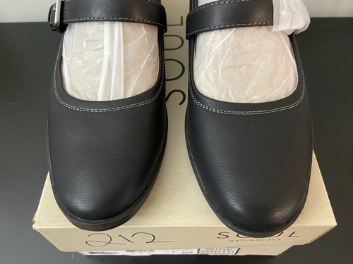 Soul Naturalizer Womens Ramona Black Leather Mary Jane's Size 7W New In Box - Picture 3 of 6