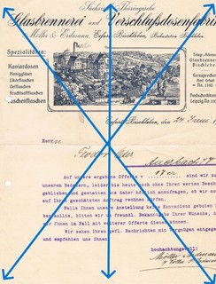 BISCHLEBEN / GLASBRENNEREI MÖLLER & ERDMANN / BRIEF MIT FIRMENANSICHT VON 1915