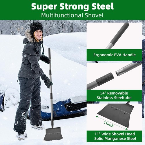 Garden Cleaning Shovel Snow Shovel Ice Scraper 54 inch Adjustable Handle Heav... - Picture 3 of 7