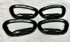 BEIFENG Auto Locking Climbing Carabiner, 25KN Twist Lock Heavy Duty D-Type 4pc 