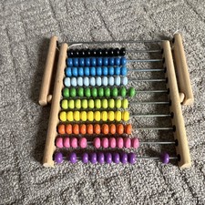 IKEA Wooden Abacus Mathematics Toy Multi-Colored Beads Ages 3-11 2017