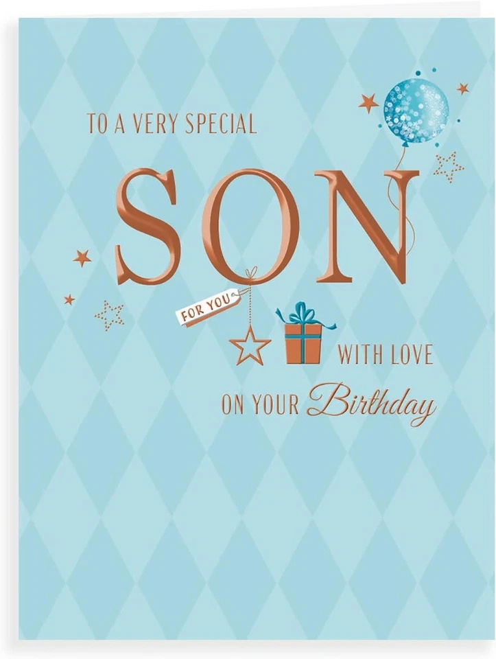 REGAL PUBLISHING To A Very Special Son On Your Birthday Card. 19x13cm (8x6 Inches)