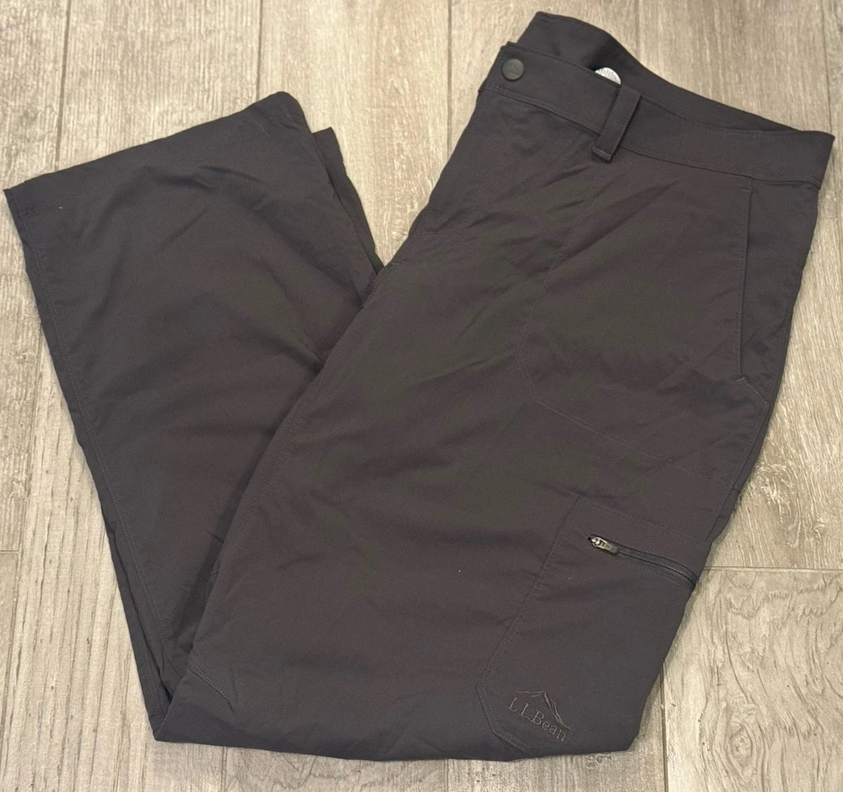 L.L. Bean Cresta Hiking Pants Mens 42x30 Gray Nylon Stretch Cargo UPF Outdoors