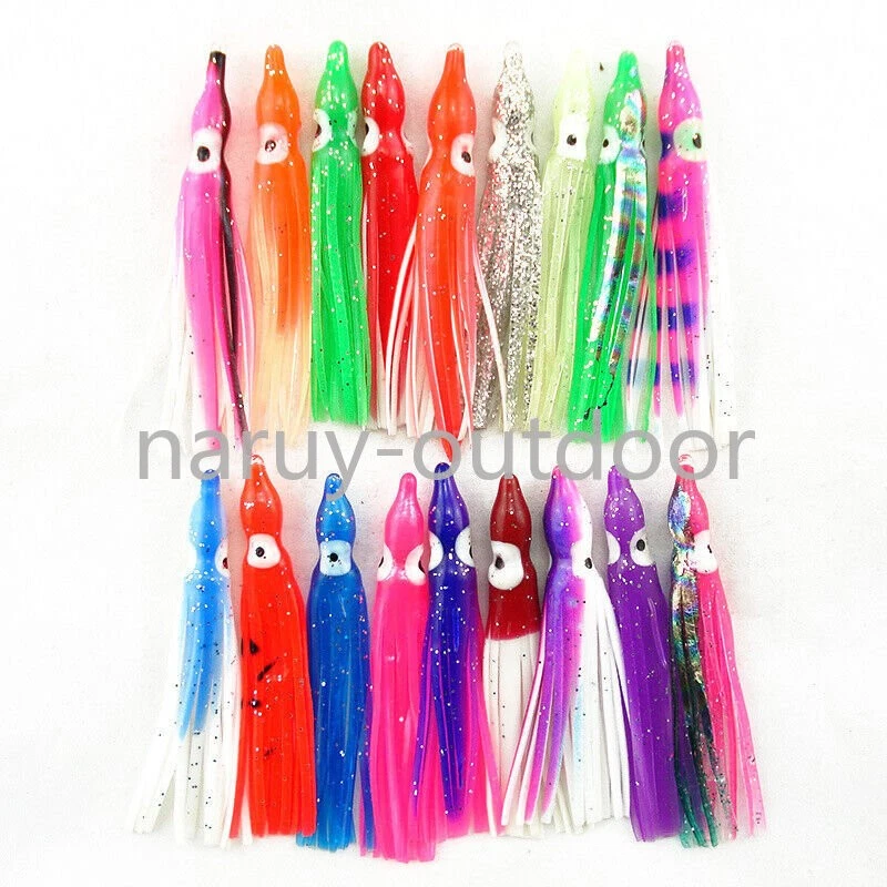 100 Stück 4cm-22cm Salzwasser Oktopus Rock Tintenfisch Köder Hoochies... - Bild 3 von 4