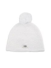 NWT UGG Knit Beanie With Yarn Pom in Ivory One Size