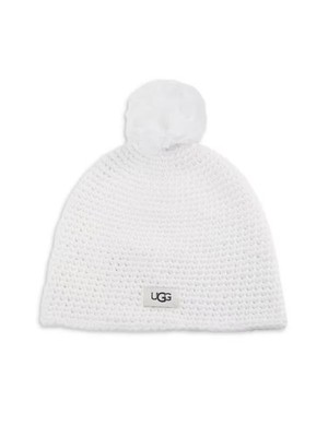 NWT! UGG Knit Beanie With Yarn Pom in Ivory One Size New UGG Australia with pink POM white beanie | Mercari main image 4