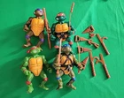 ☆1988 Tmnt Lot Of 4 Beater Brothers Teenage Mutant Ninja Turtles Figure (Hard)☆
