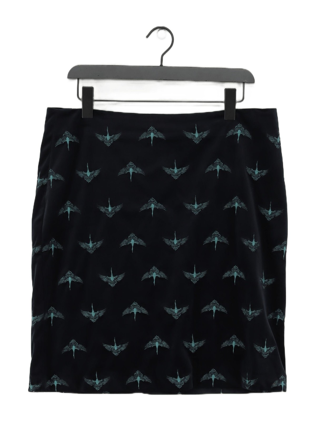 White Stuff Womens Blue Polyester Midi Pencil Skirt UK 14 Straight Fit-image