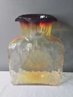 Vintage Blenko Art Glass Water Bottle Amberina Double Spout - 8.25" Tall -Estate