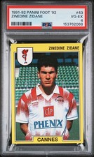 Panini 1991 1992 92' Foot #43 Zinedine Zidane Rookie Card Sticker PSA 4