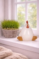 Clayre & Eef Dekoration Huhn 18X14X17 Cm Beige & Braun Landhausstil Keramik