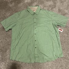 Wrangler Shirt Men's Authentics XL Button Down Green Plaid Short Sleeve