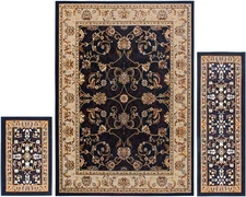 Home Dynamix Ariana Badah 4'11 x 6'11 (3 Piece Set), Black/Ivory 