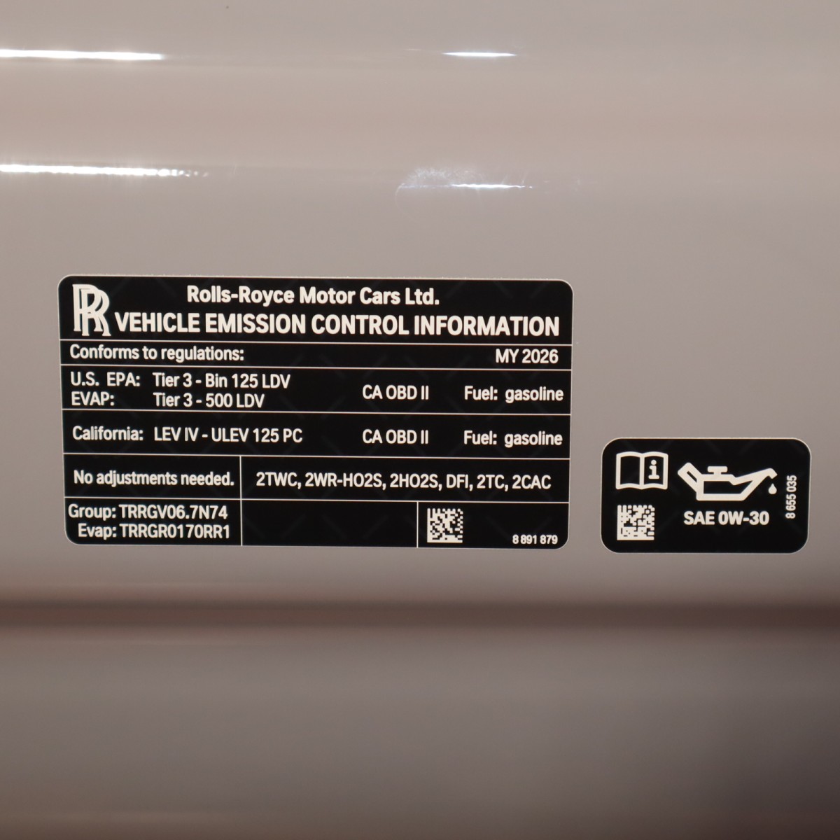 Rolls-Royce Cullinan 2019-2021 Engine lid P/N 41007450196