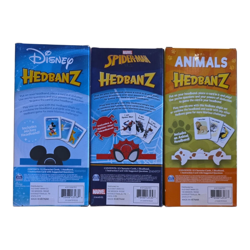 HEDBANZ Disney, Spider-man, & Animals- All 3 Spin Master Games Family Kids Gifts - Image 3 of 4