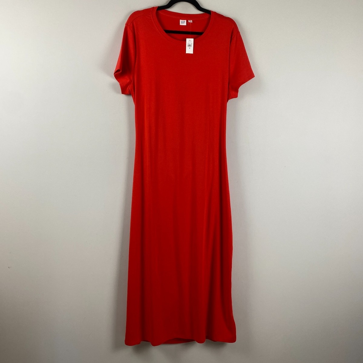 gap red dresses Gap Factory Women's Cutout Maxi T-Shirt Dress Poster Red Size XL