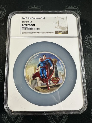 2023 Barbados 3 oz Silver Superman NGC GEM PROOF Mintage of only 150
