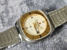 VINTAGE RADO SUPER TIME TV CASE AUTOMATIC DAY DATE LADY'S Silver Dial Mint.