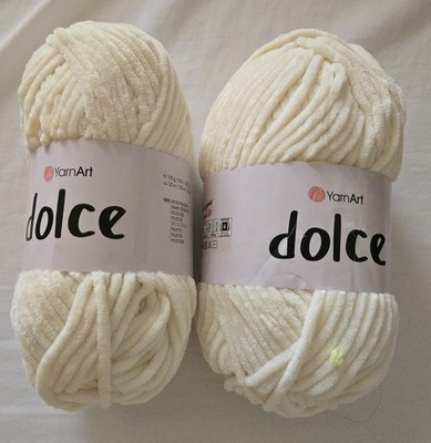 Yarn Art Dolce Super Bulky Chenille yarn weight 100g 131 yards cream color #745 