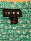 2 Torrid Teal Ditsy Smock Back Tank Top Pockets Romper Wide Leg Shorts 18 20 — photo 3
