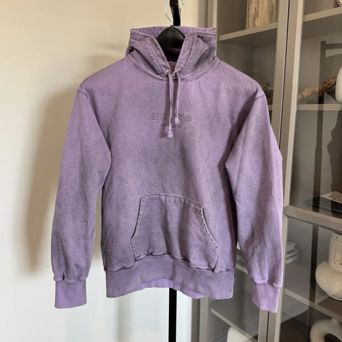 Pull à capuche Supreme Spray violet violet logo brodé sweat à capuche S Hoodie
