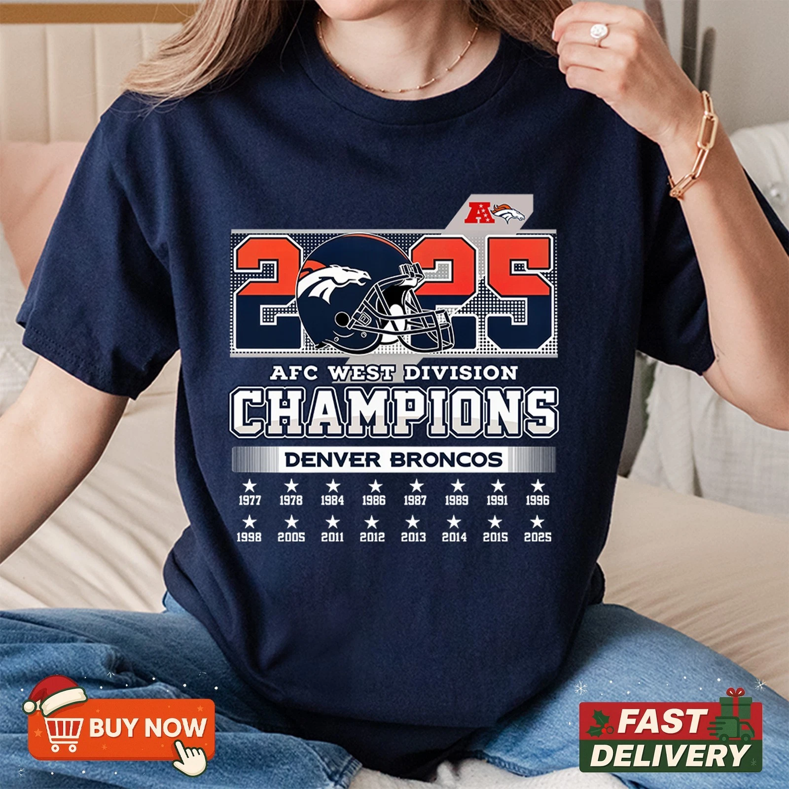 Denver Broncos 2025 AFC West Division Champions TShirt