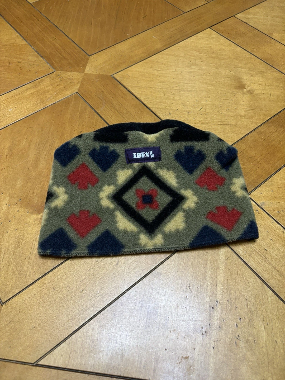 IBEX retro Patterned fleece Flat Top Beanie ski hat Cap
