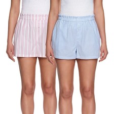 LOFT Women's 2-Pack Sleep Short Set - Pink Stripe / Blue Stripe - XL
