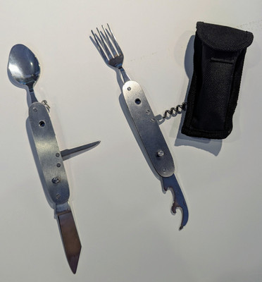 Camping/Survival Folding Compact Eating Utensil Set Fork Spoon Knife 