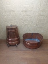 Antique French Copper Lavabo Garden Sink With Brass Taps