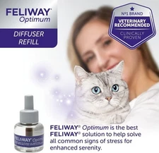 NEW Feliway Optimum Cat Enhanced Calming Pheromone 3×30 Days Refill Cat hot sale