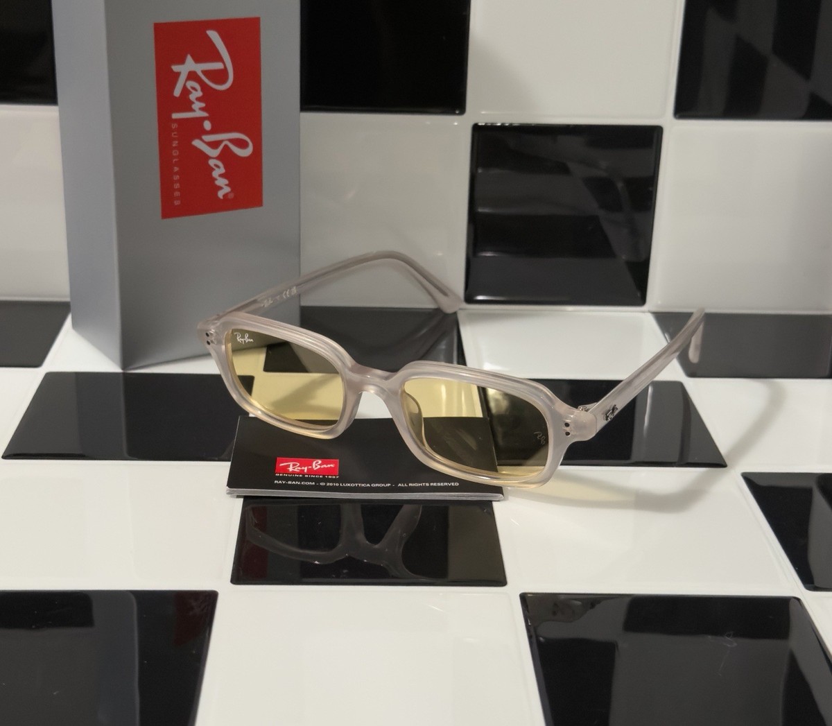 Ray-Ban RB4455 ZURI 6808/6D Clear Yellow Lens 52mm Ships Today | eBay