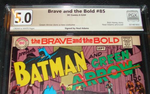 BRAVE AND THE BOLD #85 5.0 PGX non CGC FIRMATO NEAL ADAMS! Costume 1° Freccia Nuovo! - Foto 3 di 5