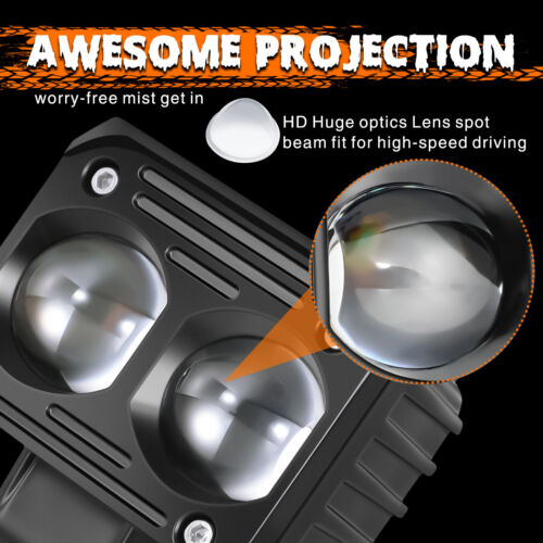 2x 2.5" LED Cube Work Light Bar Yellow & White Spot Pods Driving UTV Offroad 4WD - Picture 6 of 22