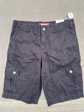 NWT ARIZONA Boys 100 cotton CARGO shorts BLACK size 12 HUSKY