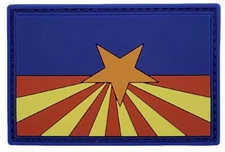 Arizona State Flag AZ Morale Patch [PVC Rubber -Hook Backing - 3.0 X 2.0 - AZ9]