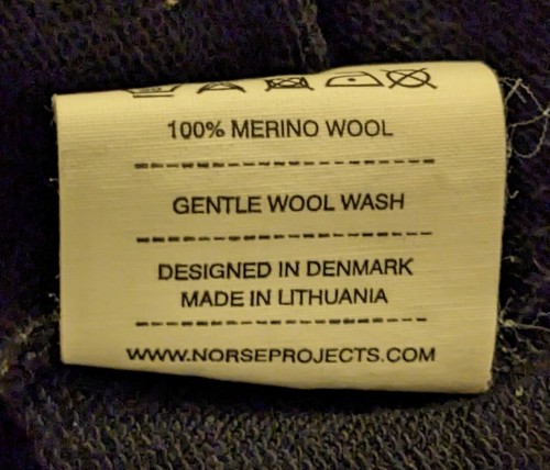 Norse Projects Men's Black 100% Merino Wool 1/4 Zip Tech Sweater - M EUC - Picture 14 of 14