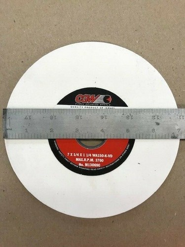 7" x 1/4" x 1-1/4" 150K SURFACE GRINDING WHEEL WHITE ALUMINUM OXIDE CGW #34610 - Picture 3 of 4