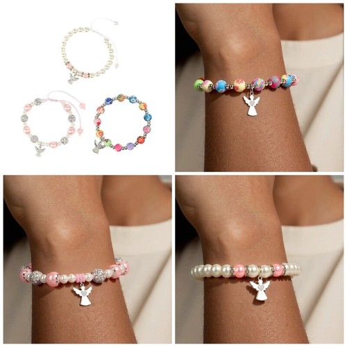 Elegant Pink Pearls Beaded Adjustable Chain Bracelet for Girls First Holy - Picture 2 of 11