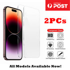 2X Tempered Glass Screen Protector For iPhone 17 16 15 14 11 12 13 Pro Max X XR