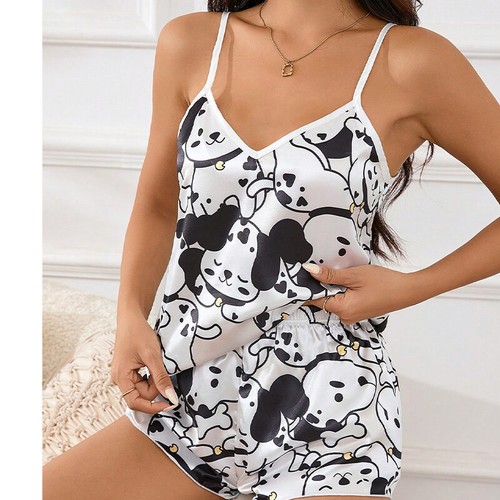 Womens Sexy Lingerie Silk Satin Pajamas Set Sleepwear Cami Vest Nightwear Pyjama - Picture 15 of 35